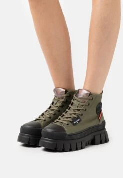 Palladium Revolt Hi- Lace-Up Ankle Boots - Olive Night