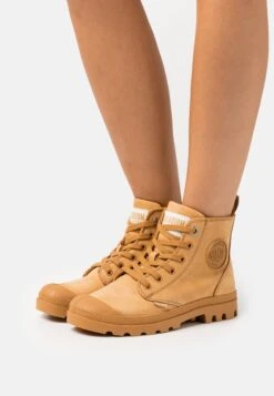 Palladium Pampa Hi Zip- Lace-Up Ankle Boots - Amber Gold